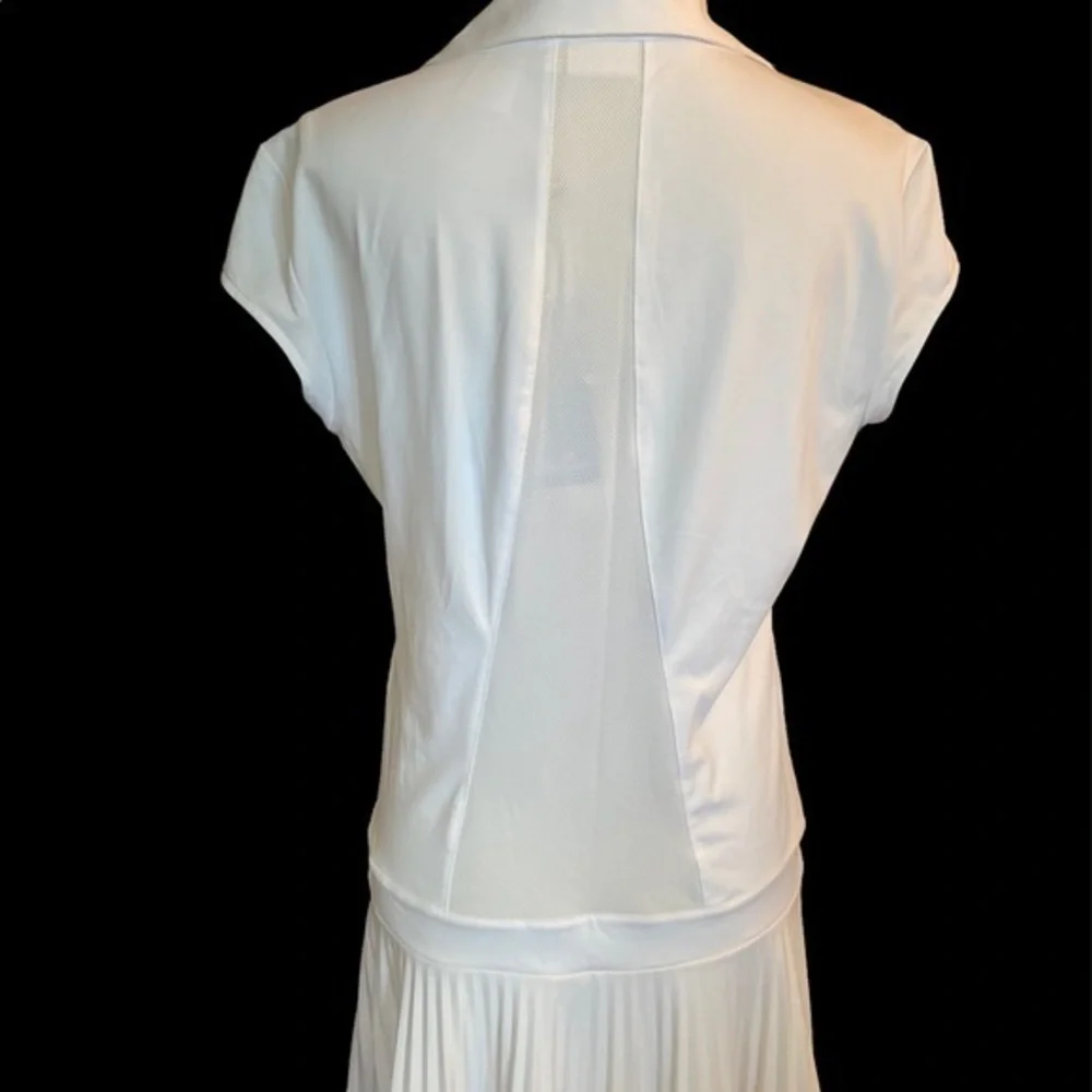 NWT Ellesse white size large Athletic dress buttons up pleated skirt,super cute - Picture 2 of 12